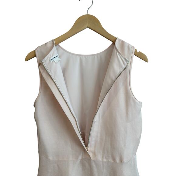 NEW Club Monaco Seymour Linen Blend Peplum Sleeveless Pale Pink Top Size Small - Picture 7 of 9